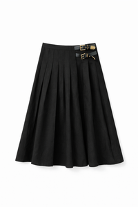 LATITUDE SIDE BUCKLE PLEATED SKIRT