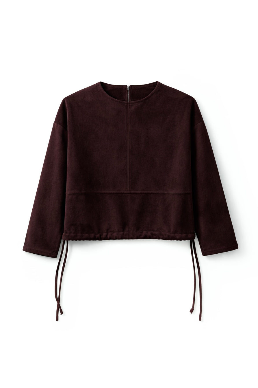 LATITUDE SIDE TIE SUEDE TOP