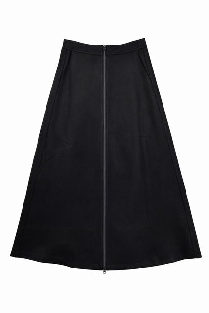 LATITUDE PONTE ZIP FRONT A-LINE SKIRT