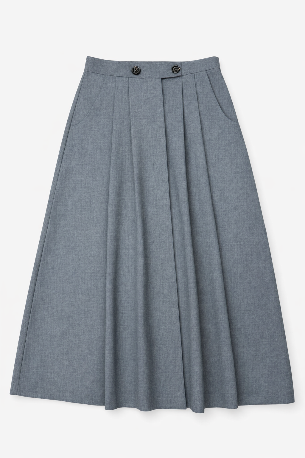 LATITUDE DOUBLE-PLEATED MIDI SKIRT