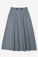 LATITUDE DOUBLE-PLEATED MIDI SKIRT
