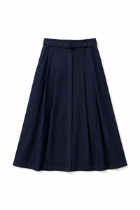 LATITUDE HIDDEN PLACKET BUTTONFRONT SKIRT