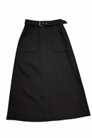 LATITUDE BELTED WELT POCKET DENIM SKIRT