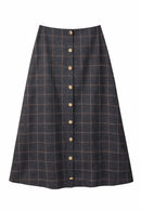 LATITUDE FRONT BUTTON GRID SKIRT