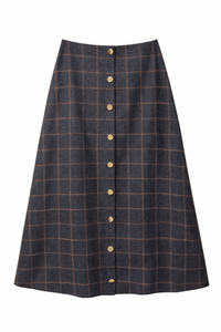 LATITUDE FRONT BUTTON GRID SKIRT