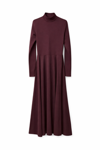 LATITUDE BELTED MOCKNECK MAXI DRESS