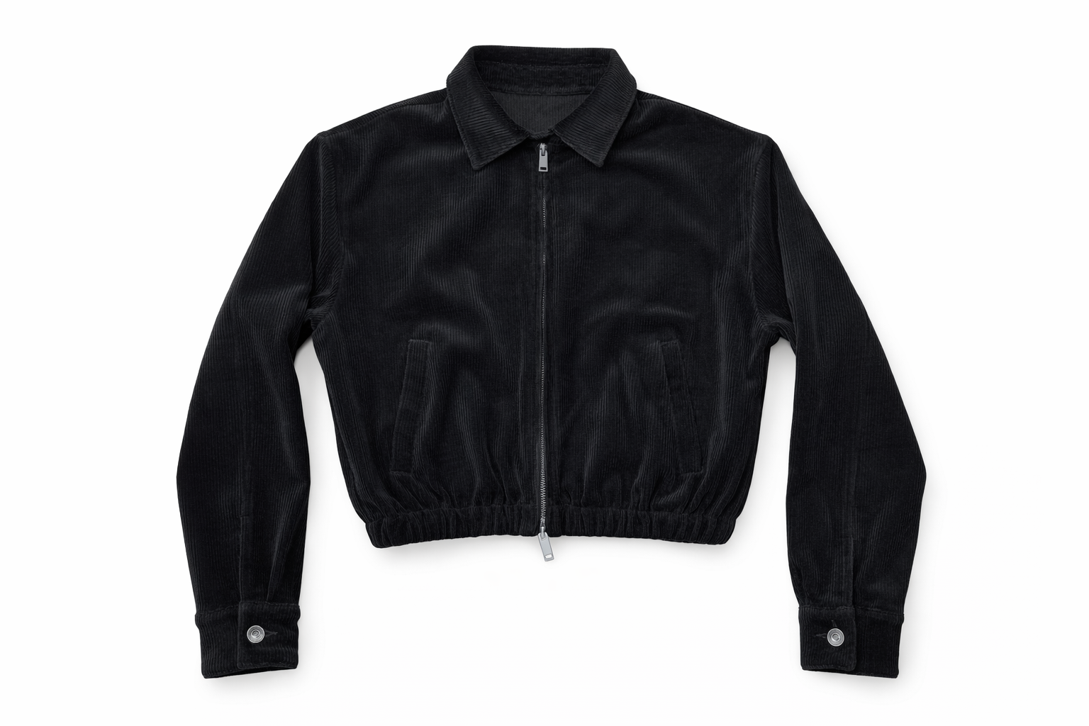 LATITUDE CORDUROY CROPPED BOMBER JACKET