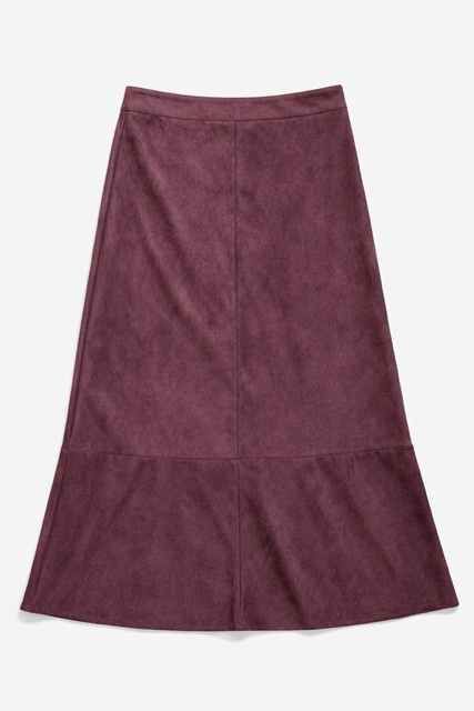 LATITUDE SUEDE PANELLED MIDI SKIRT