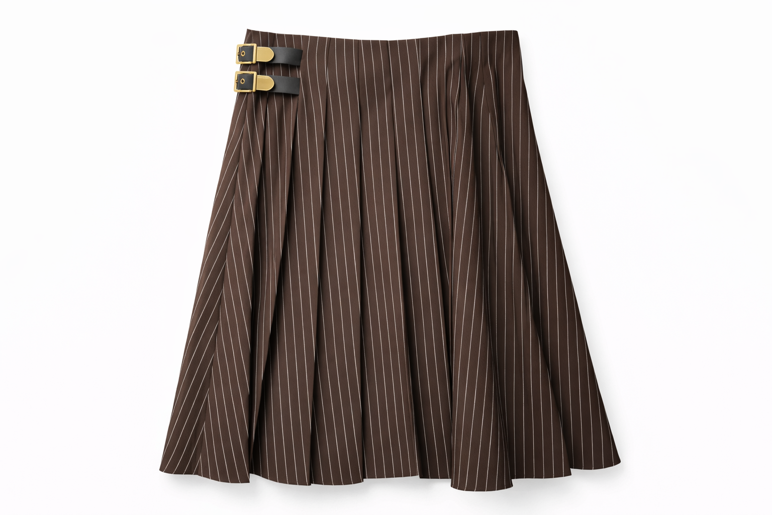 LATITUDE PINSTRIPE PLEATED SKIRT