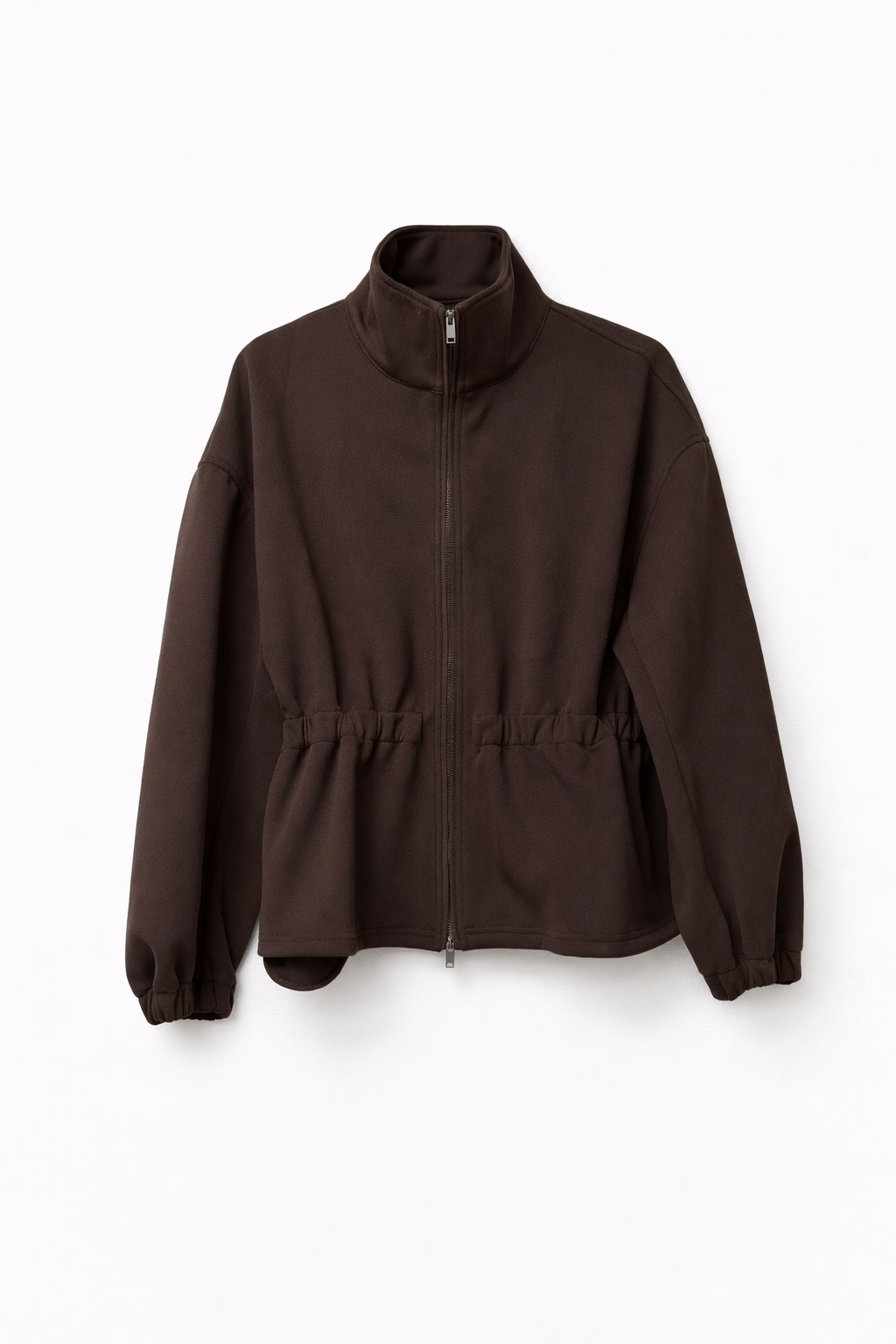LATITUDE ELASTIC WAIST ZIP UP SWEATSHIRT