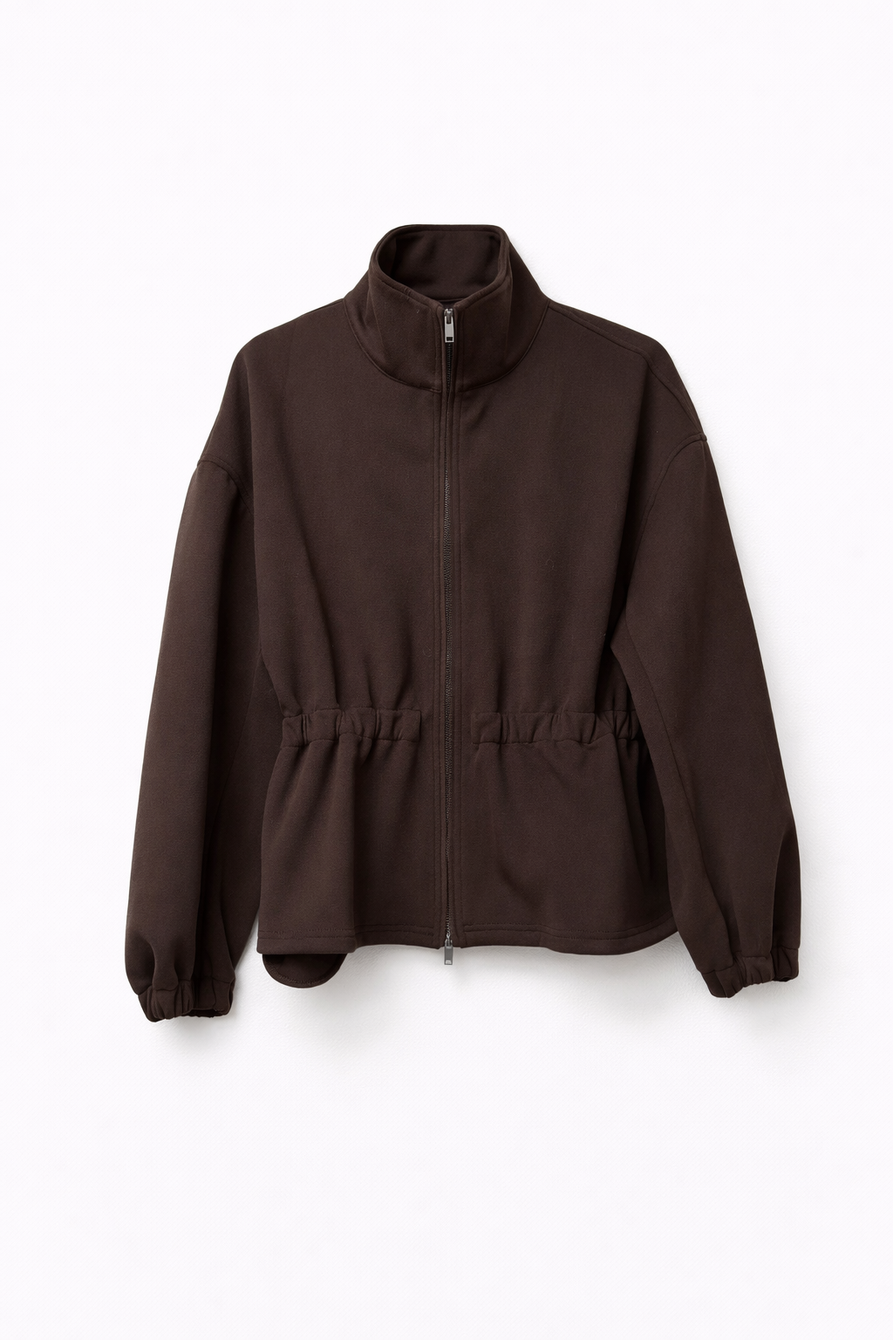 LATITUDE ELASTIC WAIST ZIP UP SWEATSHIRT