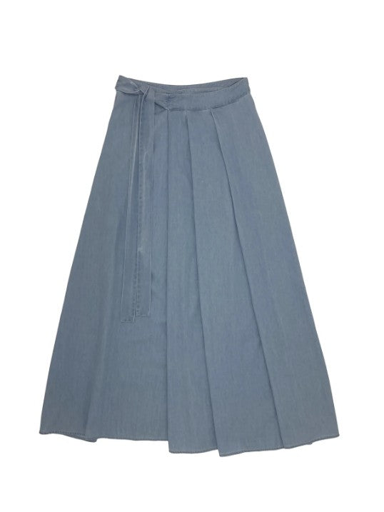 UNAYA KARLIE SKIRT DENIM W TIE