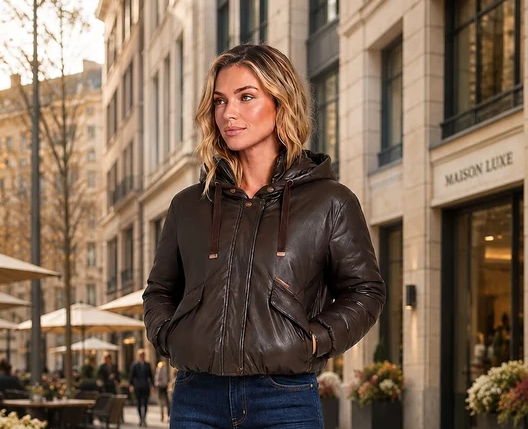 ARBEL LEATHER PUFFER JACKET