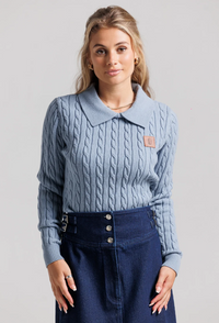LOUP LEATHER LOGO SWEATER