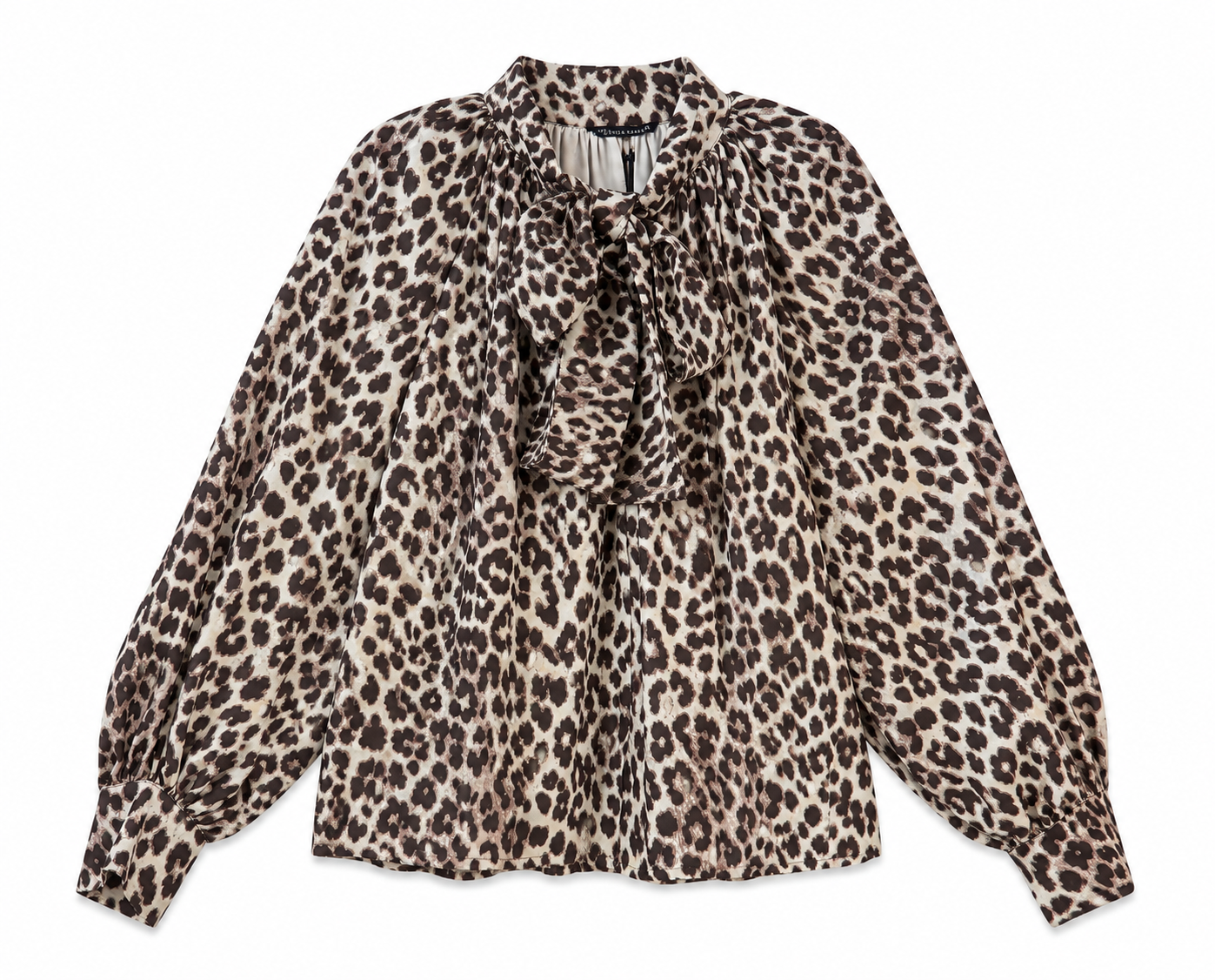 ERMANNA TIE NECK PUFF SLEEVE BLOUSE