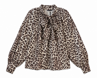 ERMANNA TIE NECK PUFF SLEEVE BLOUSE