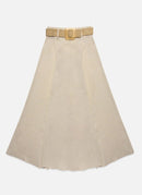 DELUC LINEN BELTED SKIRT