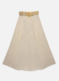 DELUC LINEN BELTED SKIRT
