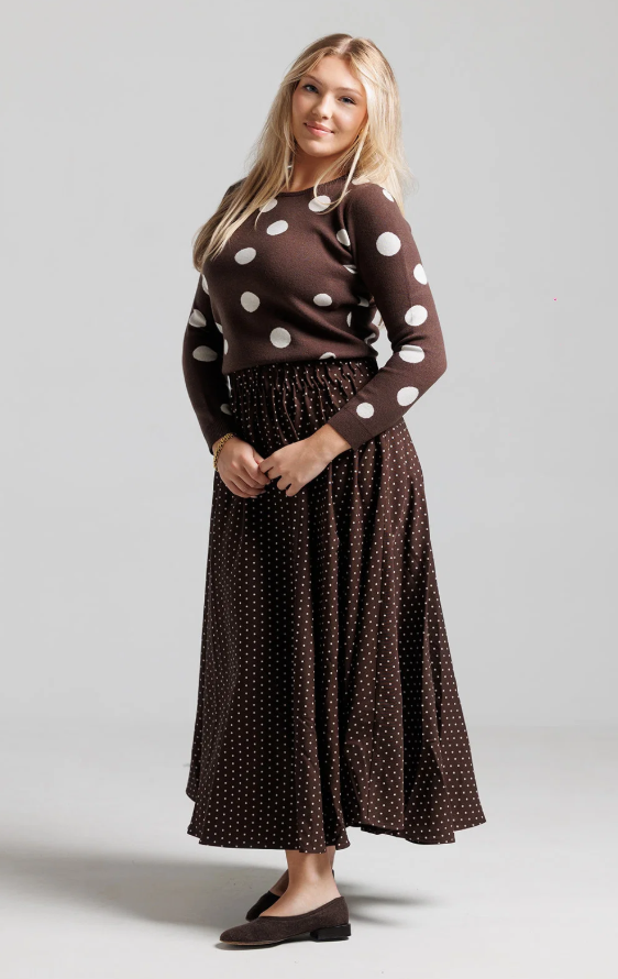 LOUP WOOL POLKA DOT SKIRT