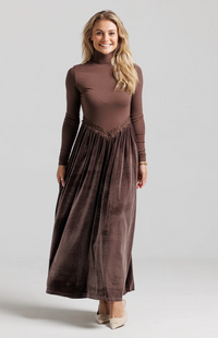 LOUP VELVET LACE V MAXI