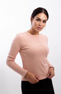MONN V DETAILED RIBBED TEE