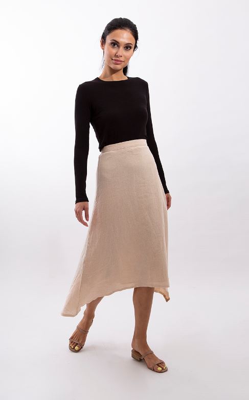 MONN ASYMMETRICAL LINEN SKIRT