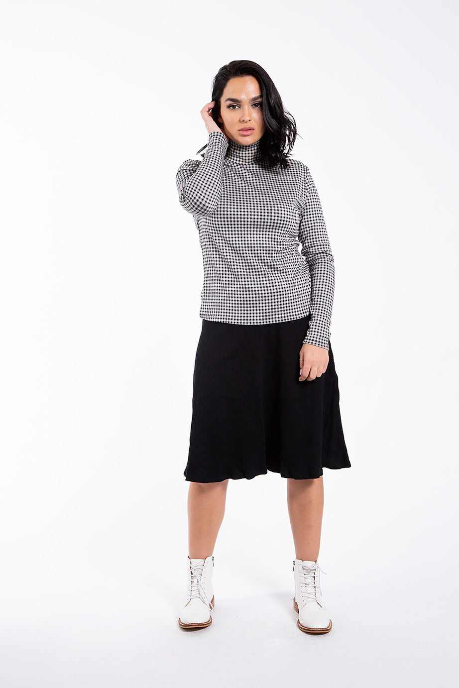 MONN GINGHAM TURTLENECK