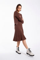 MONN SNAP DETAIL RIBBED TOP
