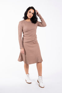 MONN RUFFLE EDGE RIBBED TOP