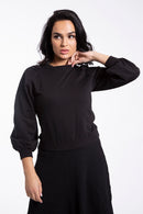 MONN RUCHED SHOULDER SWEATER