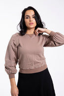 MONN RUCHED SHOULDER SWEATER