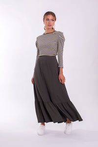 MONN RUFFLE BOTTOM MAXI SKIRT