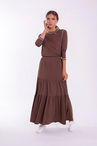 MONN TIERED JERSEY SKIRT