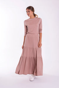 MONN TIERED JERSEY SKIRT
