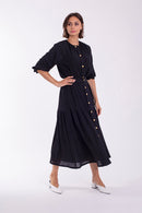 MONN GAUZE TEXTURED BUTTON BLOUSE