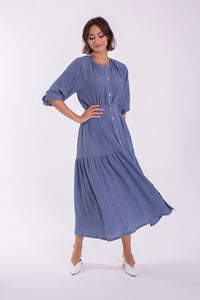 MONN GAUZE TEXTURED BUTTON BLOUSE