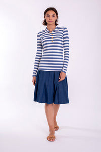 MONN PLEATED DENIM SKIRT