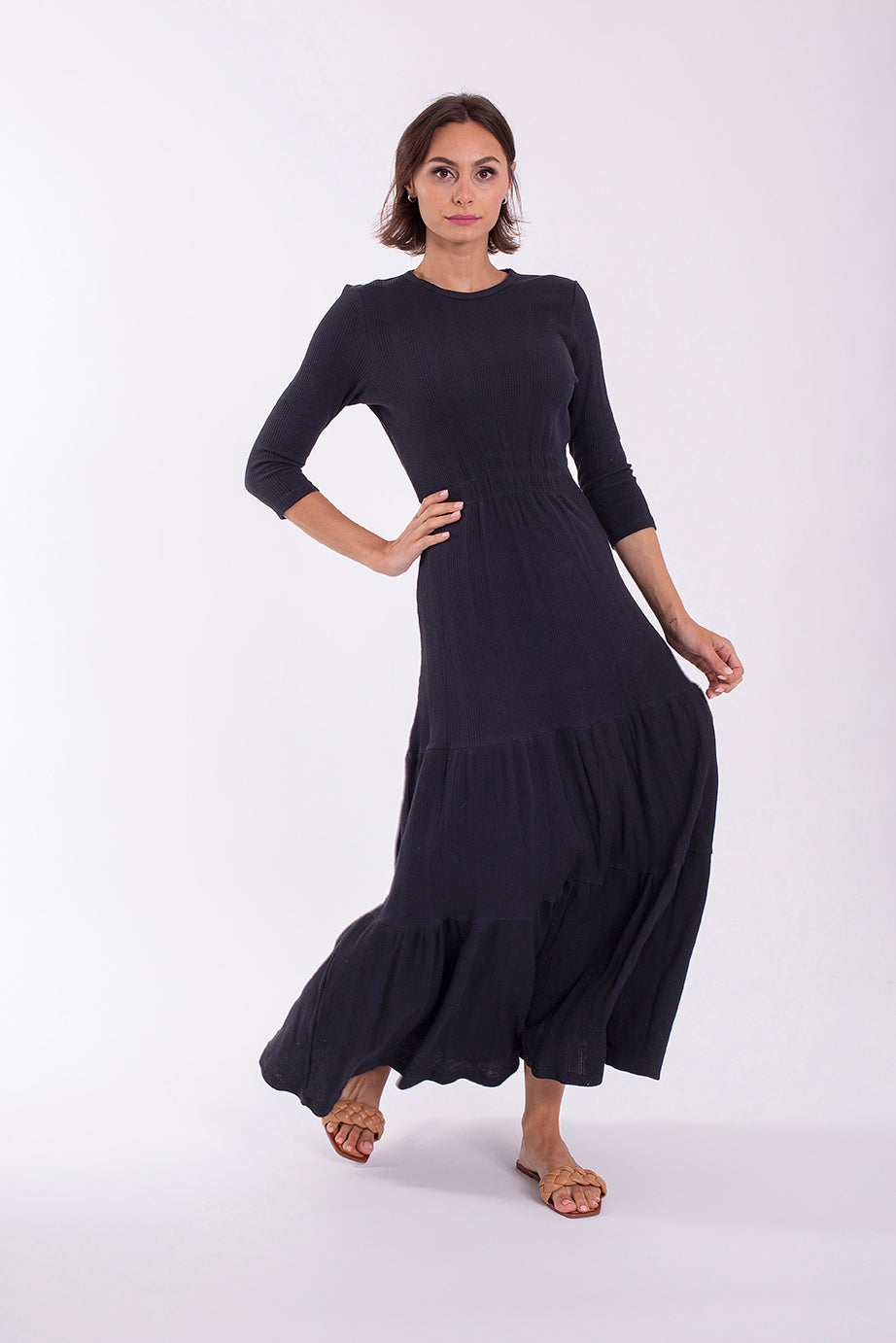 MONN WAFFLE MAXI DRESS