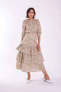 MONN LAYERED MIDI SKIRT