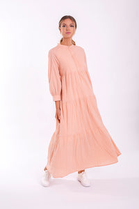 MONN VERTICAL TEXTURE MIDI DRESS