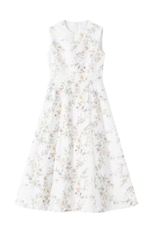 IN:05 AIRY FLORAL PRINTED JUMPER W ZIPPER IN BACK