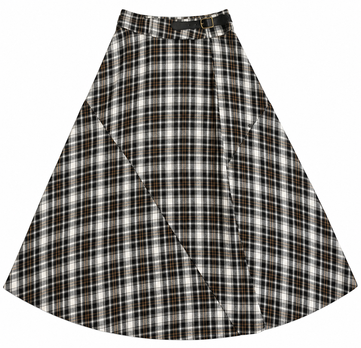 IN:05 PLAID OVERLAY SKIRT W BUCKLE