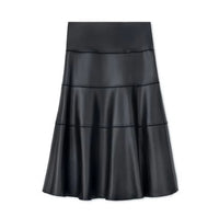 IN:05 TIERED LEATHER SKIRT