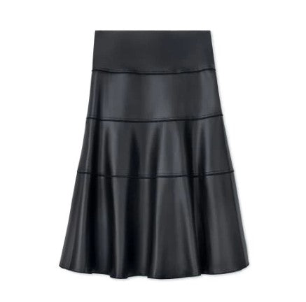 IN:05 TIERED LEATHER SKIRT