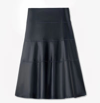 IN:05 TIERED LEATHER SKIRT