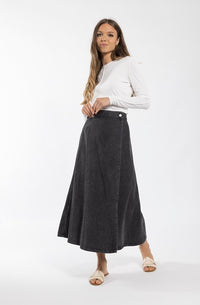 MONN DENIM WRAP SKIRT
