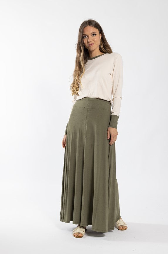 MONN RIBBED A-LINE SKIRT