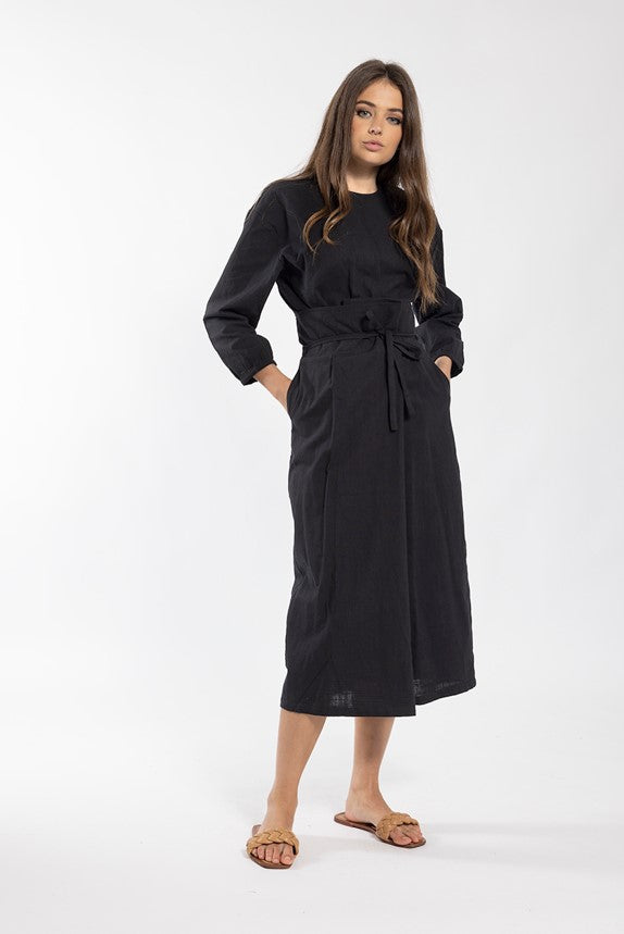 MONN LINEN WRAP SKIRT