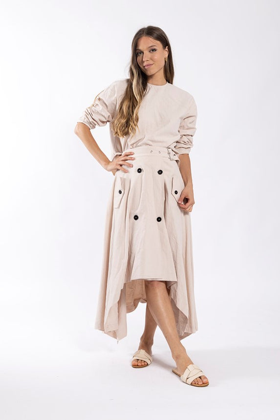 MONN LINEN TRENCH SKIRT