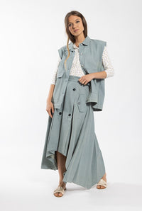 MONN DENIM TRENCH SKIRT